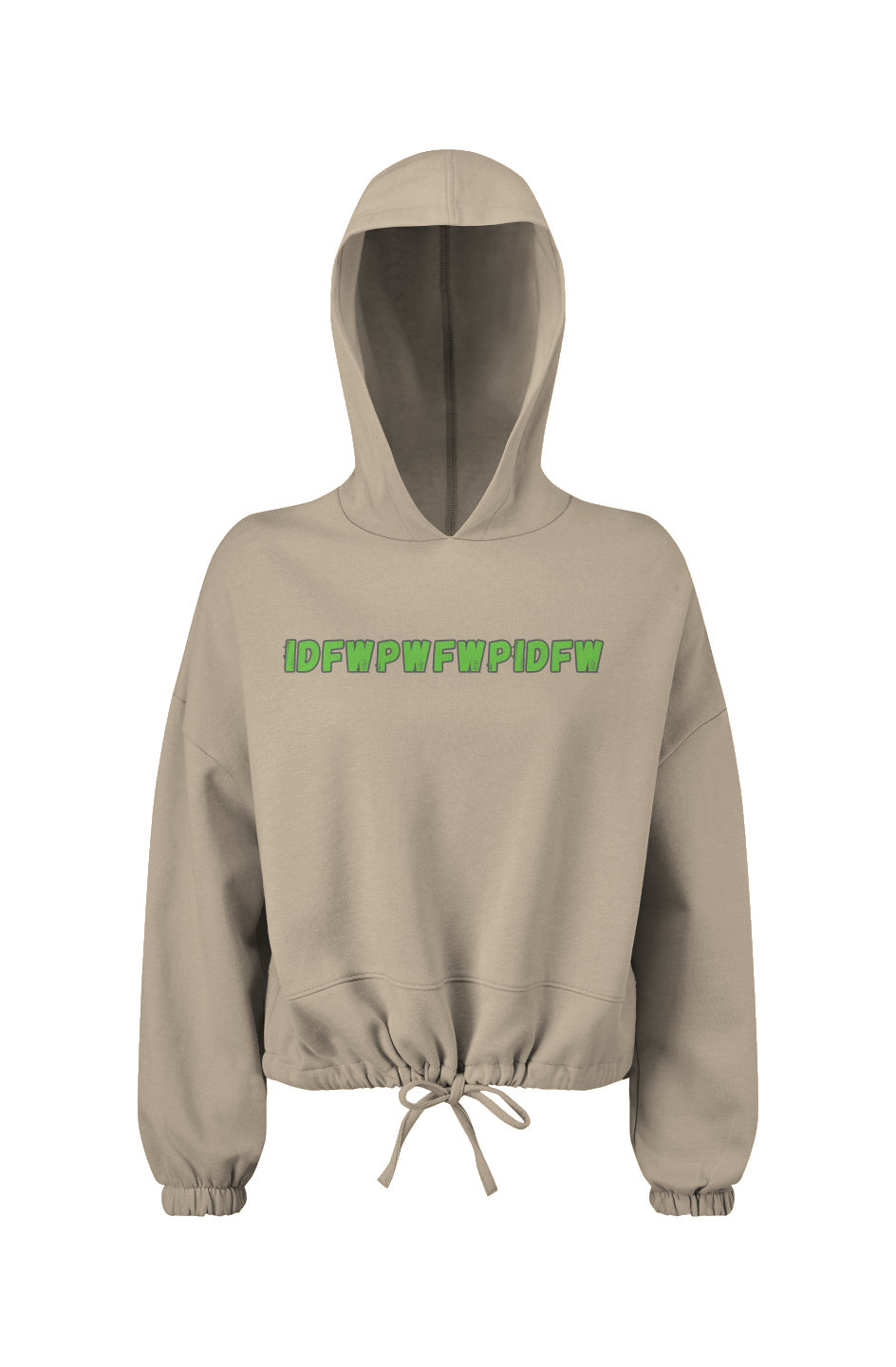 I Don't Fraternize Ladies' Cropped Oversize Hooded