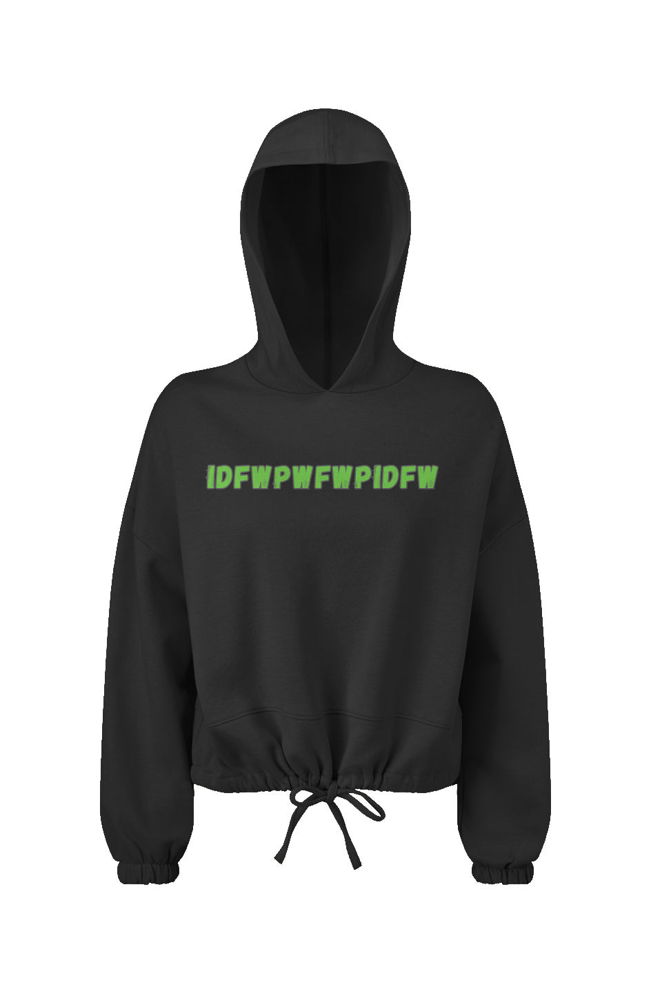 I Don't Fraternize Ladies' Cropped Oversize Hooded