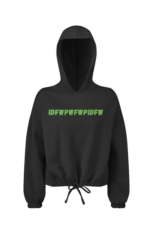 I Don't Fraternize Ladies' Cropped Oversize Hooded