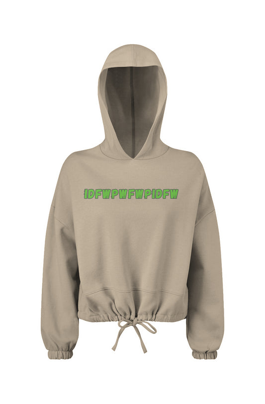 I Don't Fraternize Ladies' Cropped Oversize Hooded