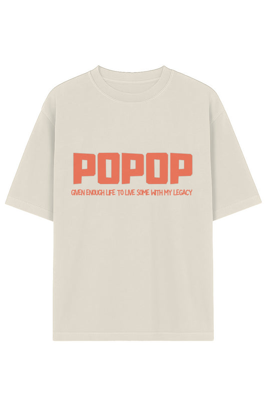 POPOP Garment-Dyed Drop-Shoulder Tee